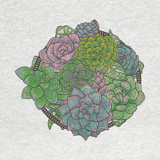 Let it Grow, Succulent Illustration by bblane